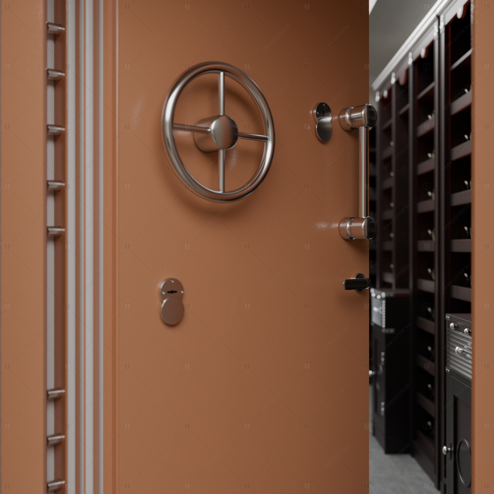 Пожаростойкая бронированная внутренняя стальная дверь "Сомн" БАСТИОН-5_8