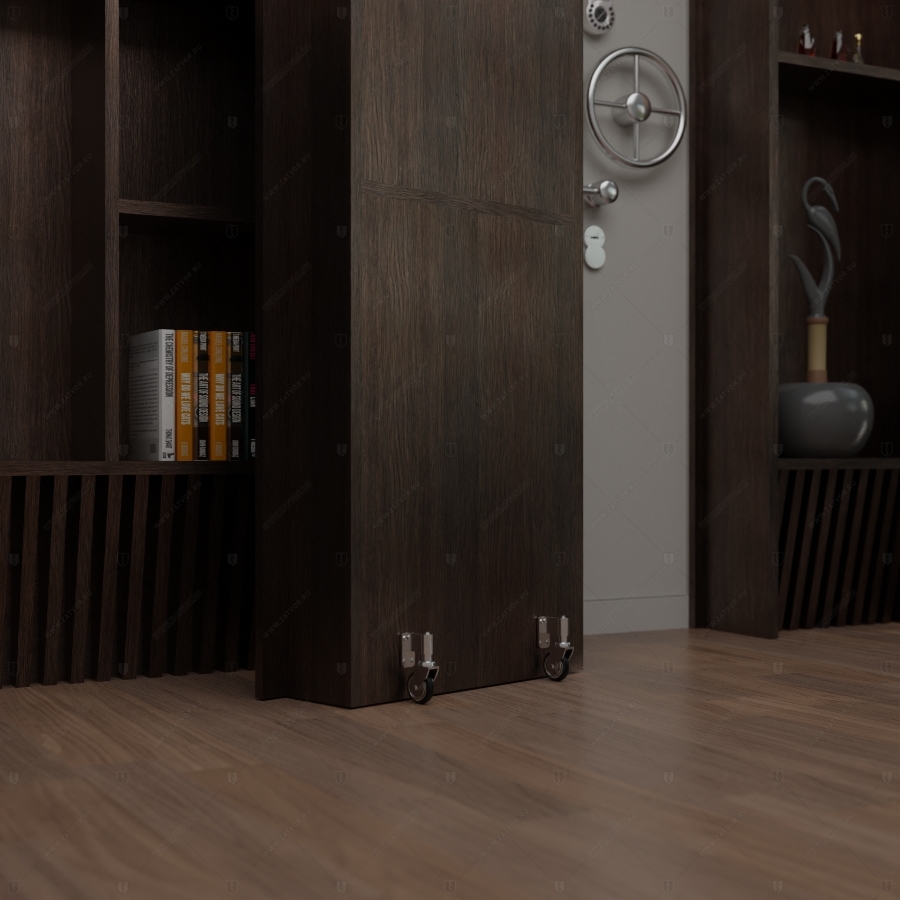 Комплект из двух дверей: пожаростойкая внутренняя дверь "Дамис" БАСТИОН-4 и выкатной шкаф с полками встроенный в шкаф-стену_8