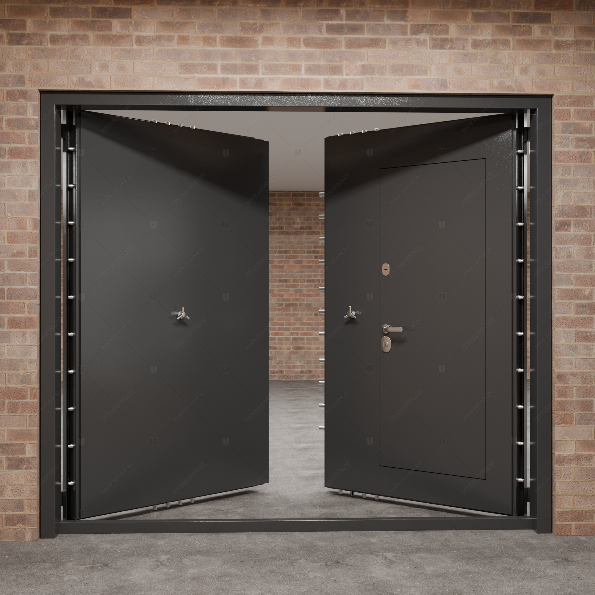 Ворота стальные с калиткой "Бахус" БАСТИОН-3_9