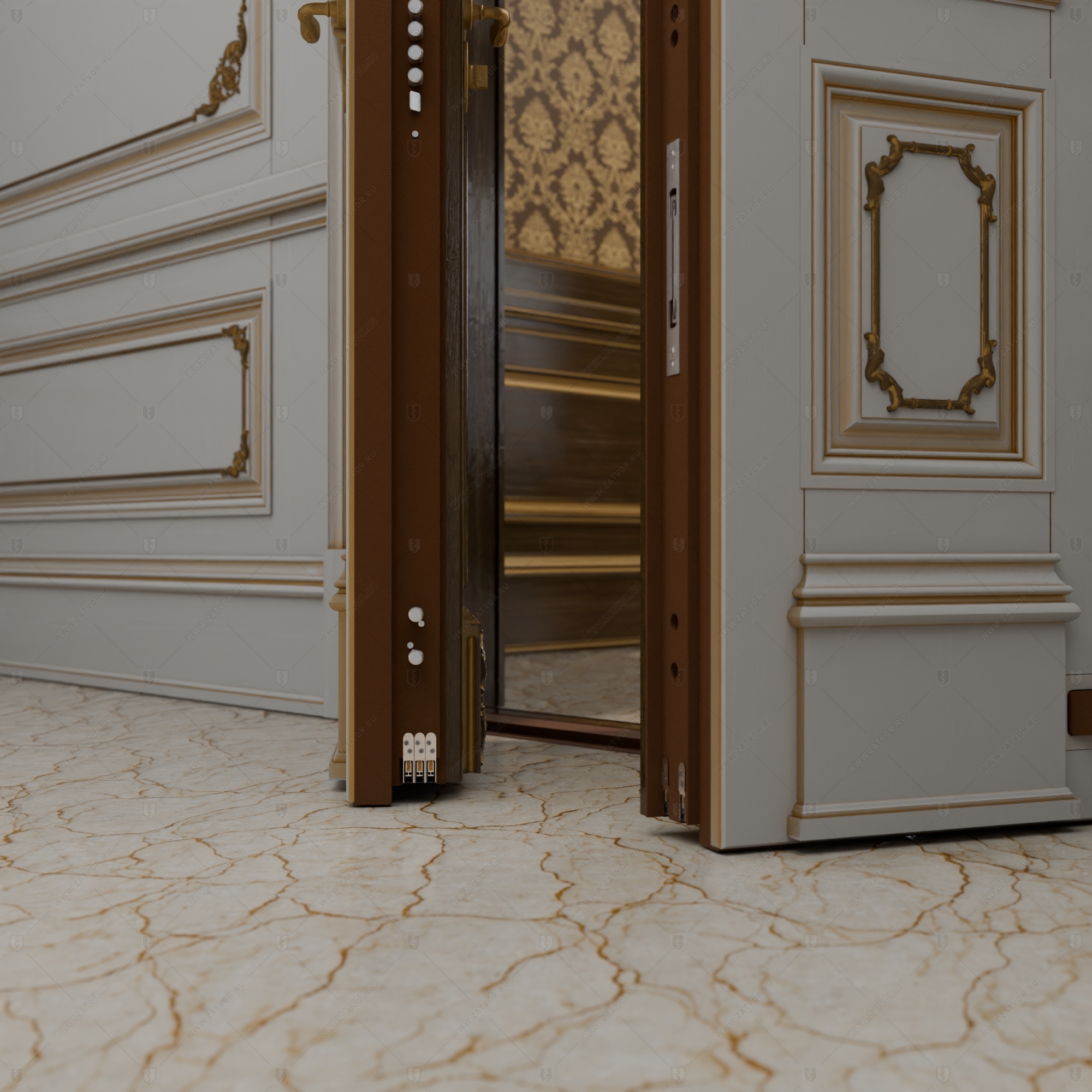 Двустворчатая пулестойкая входная дверь "Илиада" БАСТИОН-3 BR4_13