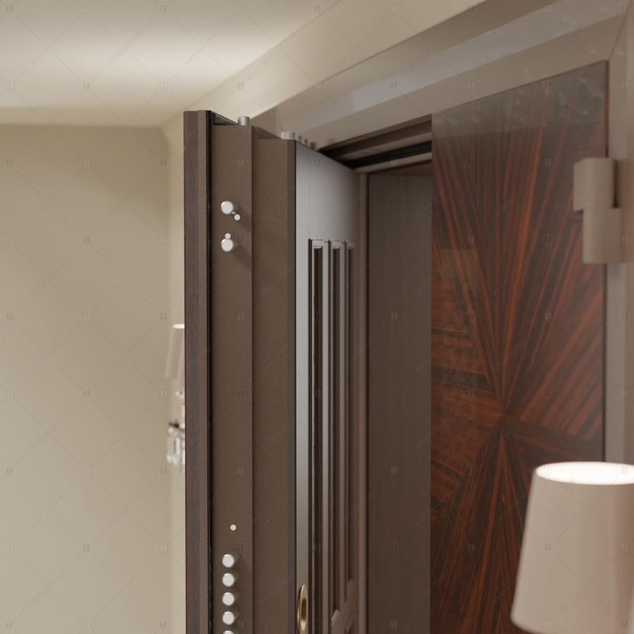 Двустворчатая пулестойкая входная дверь "Криос" БАСТИОН-3 BR4_12