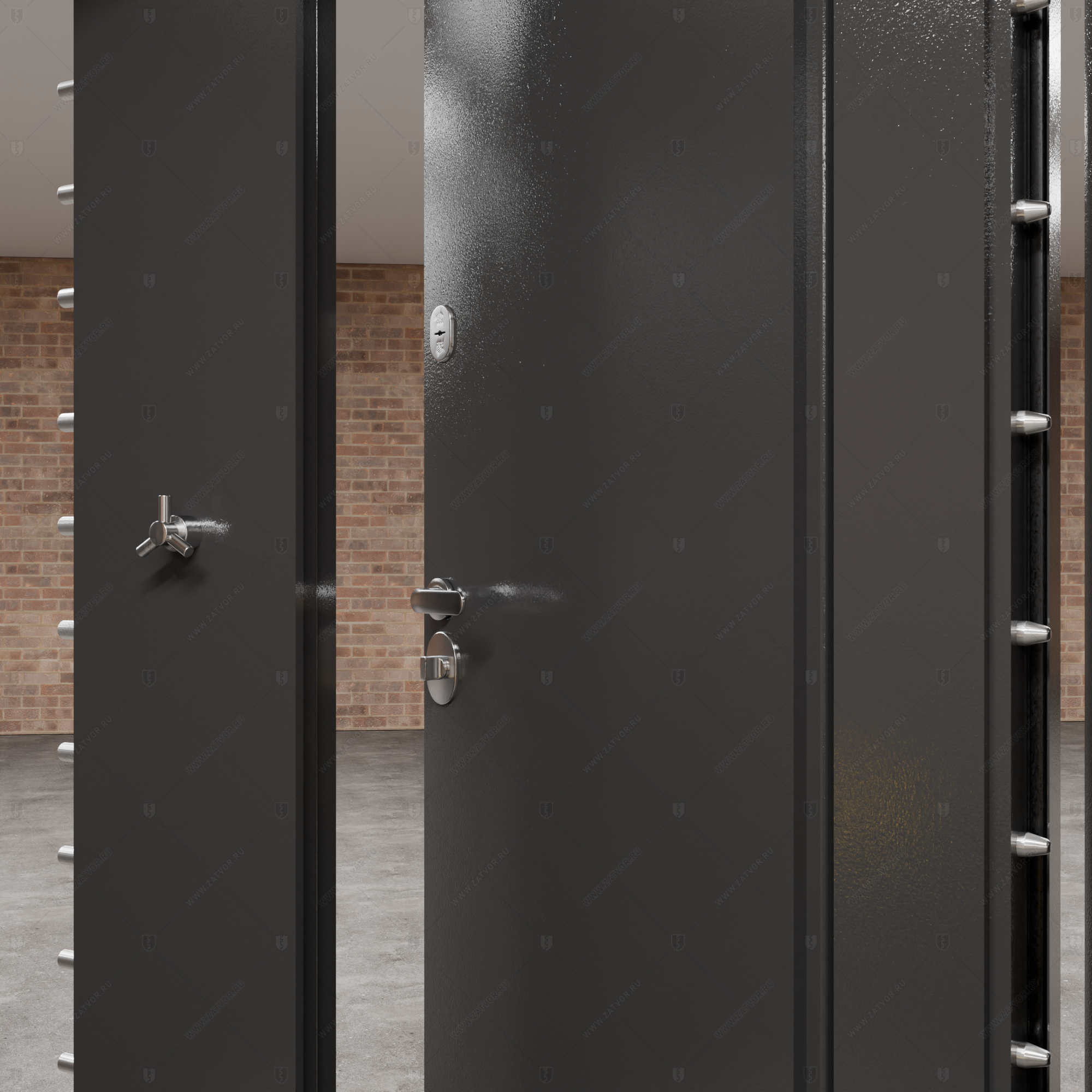 Ворота стальные с калиткой "Бахус" БАСТИОН-3_13