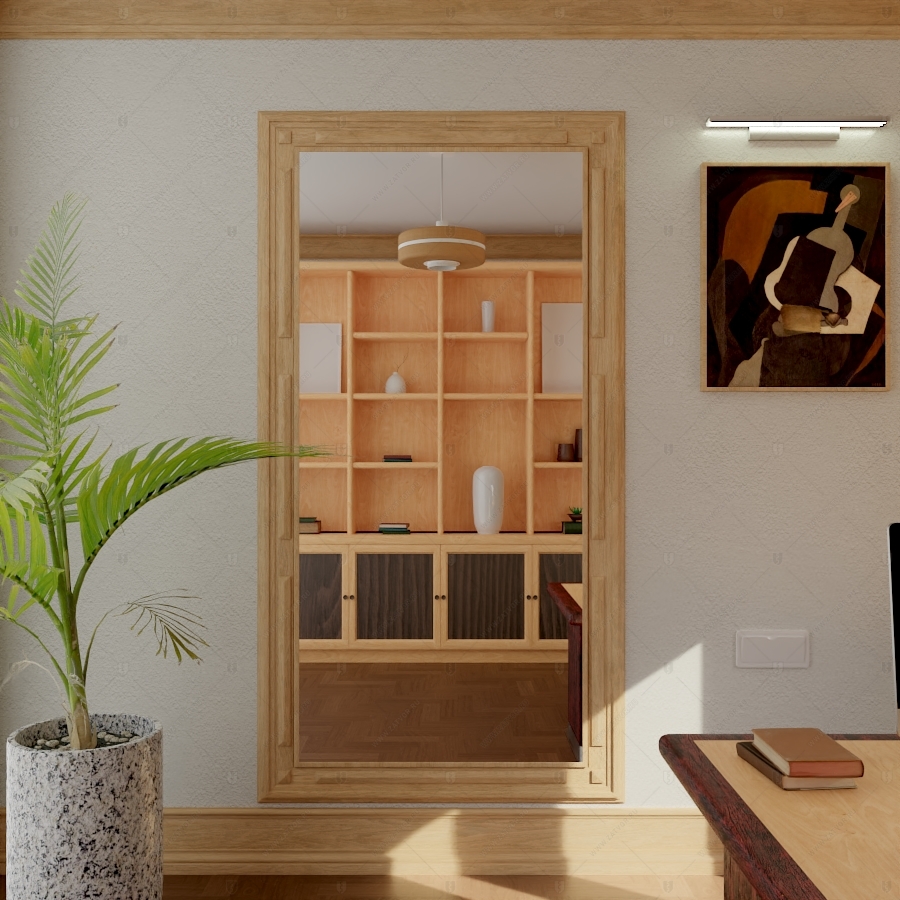 Скрытая дверь "Фита" СуперЛюкс с наружной панелью из зеркала_2