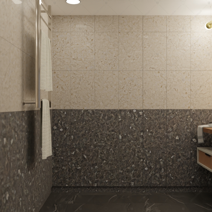 Скрытая (потайная) бронированная дверь "Кронос" БАСТИОН-3 с наружной панелью из керамической плитки_2