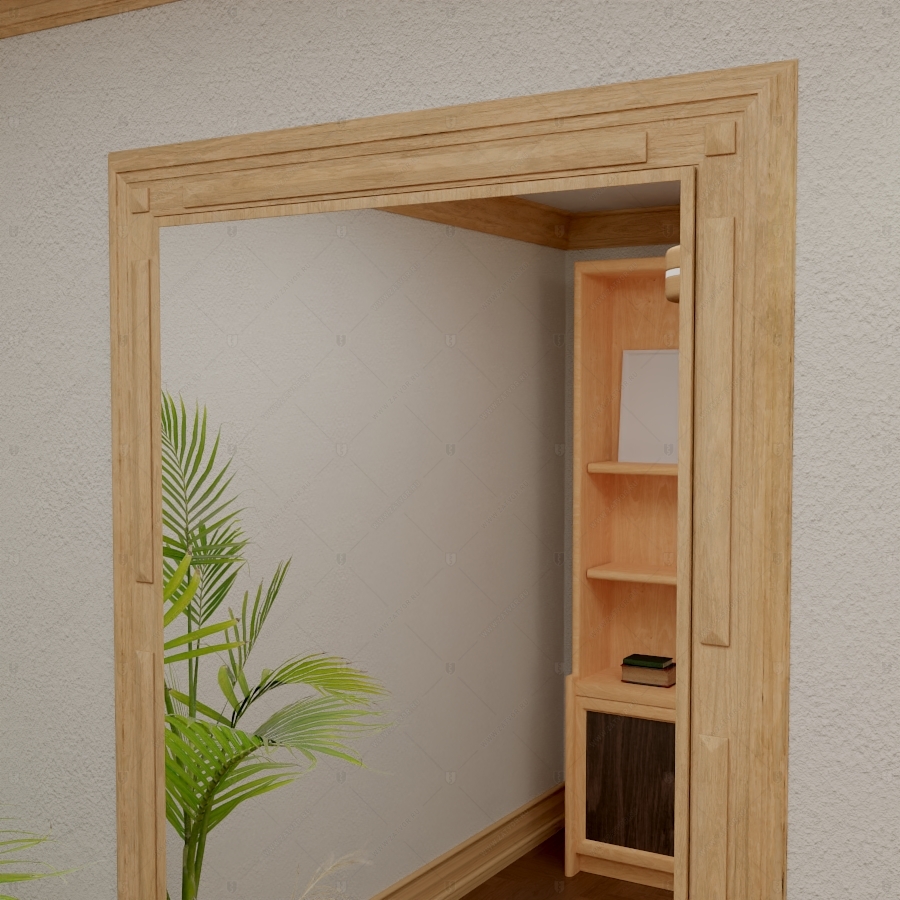 Скрытая дверь "Фита" СуперЛюкс с наружной панелью из зеркала_8