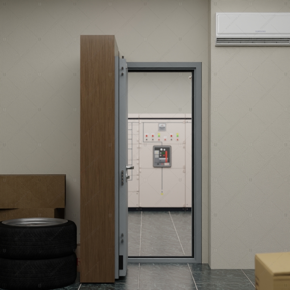 Скрытая дверь "Тоон" СуперЛюкс с панелью в виде шкафа_5