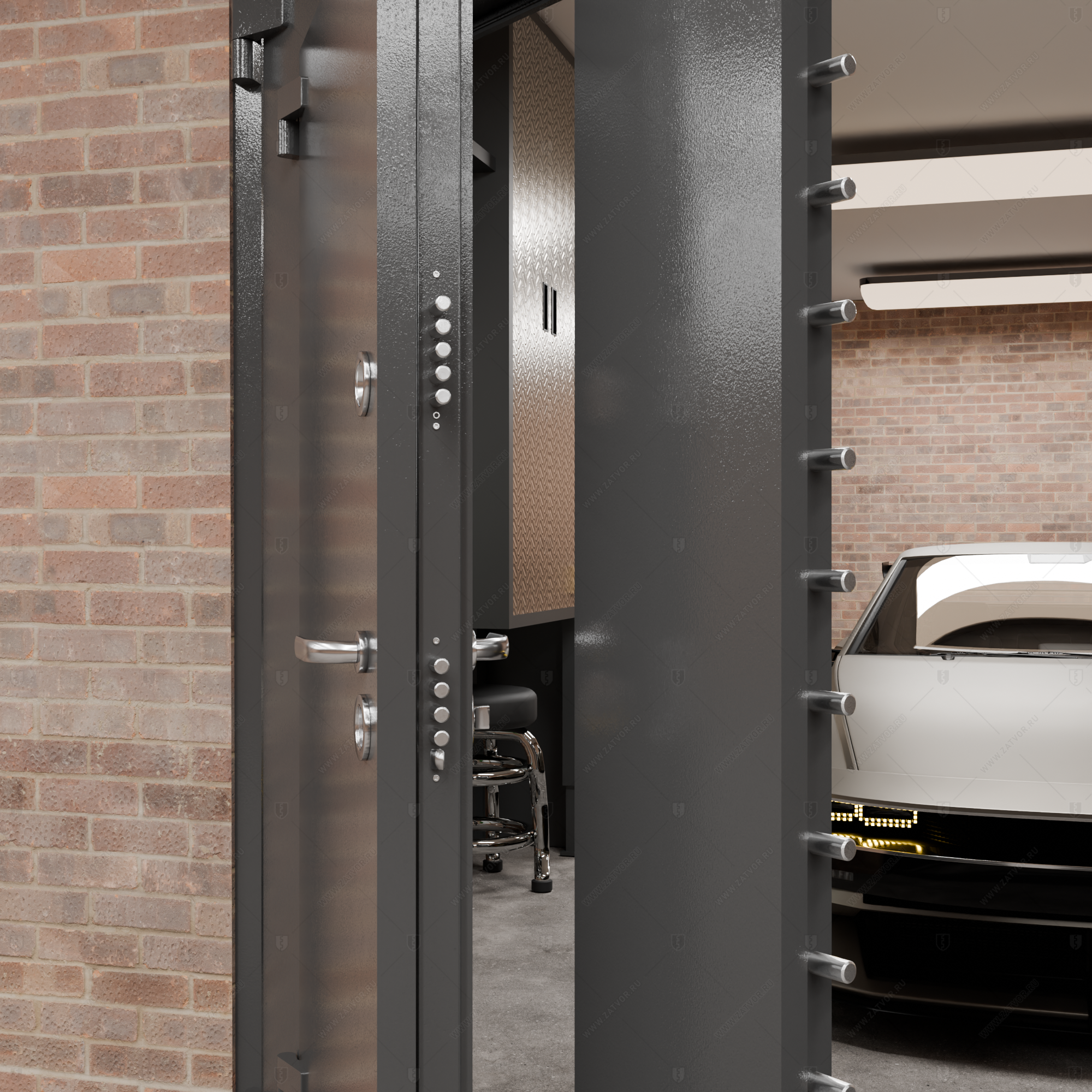 Ворота стальные с калиткой "Бахус" БАСТИОН-3_12