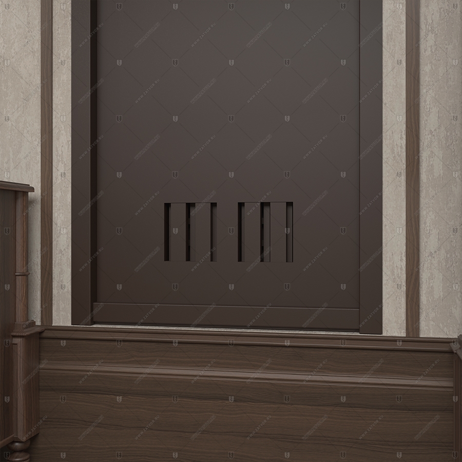 Комплект из двух дверей: защитная дверь "Ройк" БАСТИОН-3 и выкатной книжный шкаф с полками_12