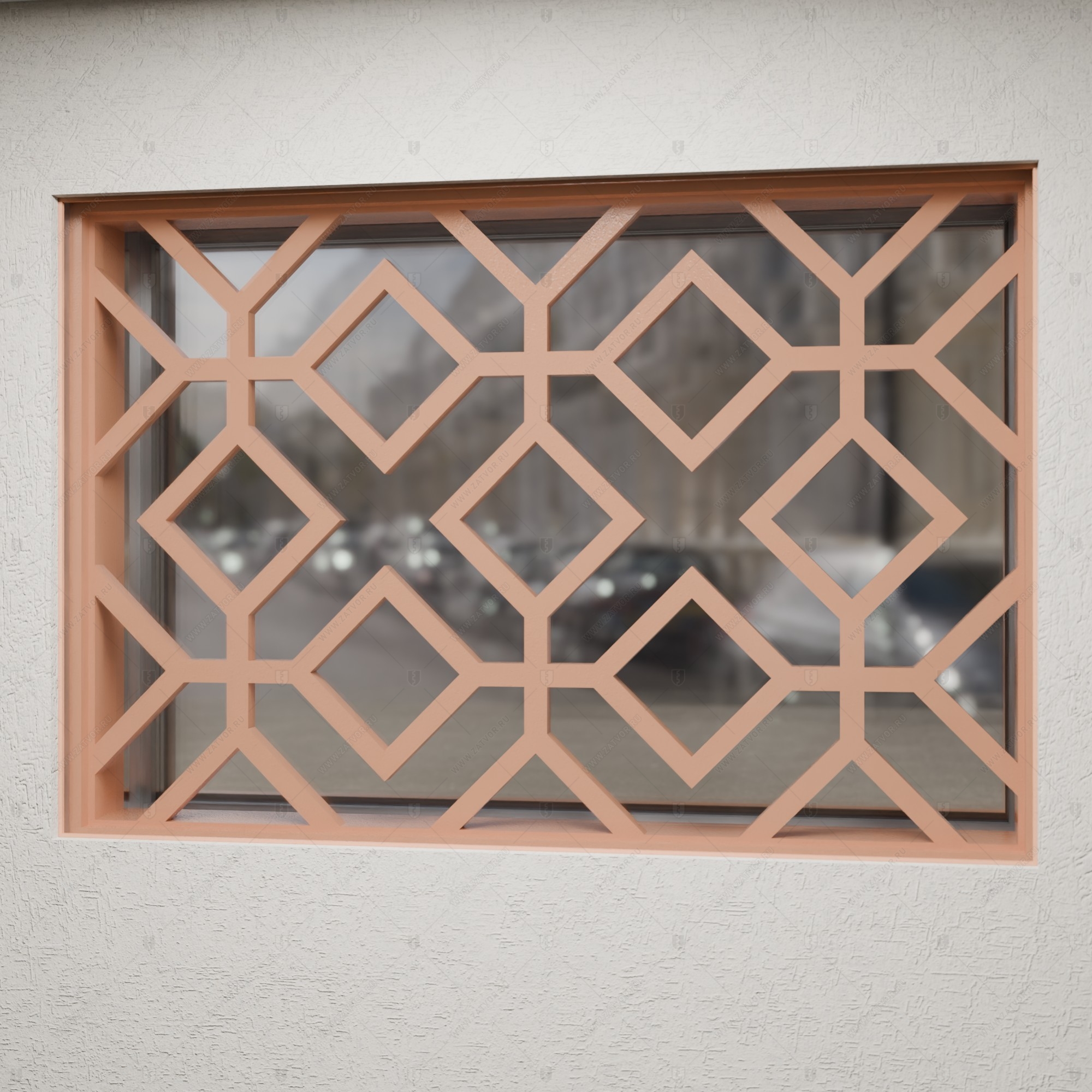 Окно бронированное со стеклом и решетками BR4_5