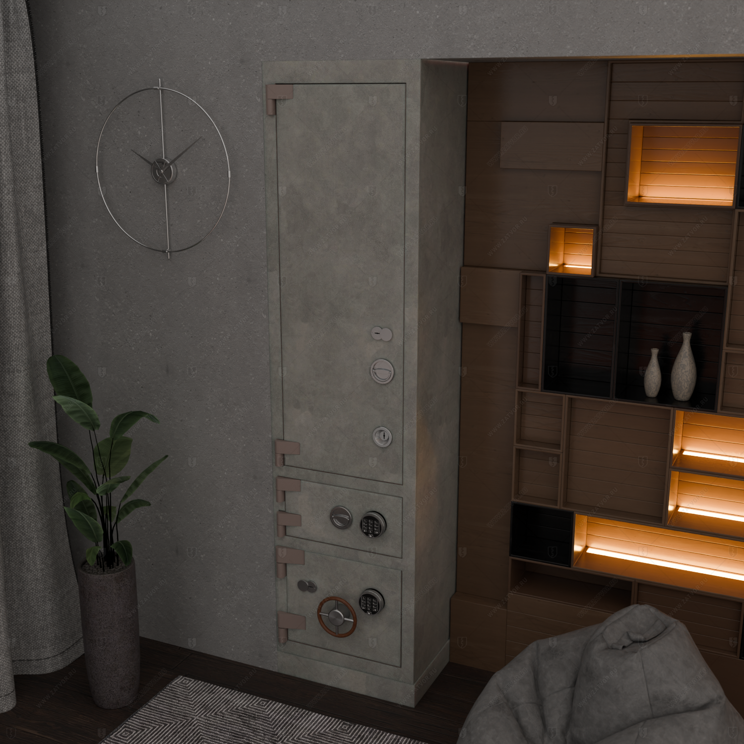 Сейфово-оружейная стойка Б1, Б3, Б5_8