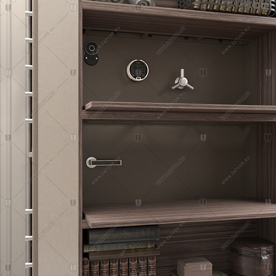 Внутренняя скрытая дверь "Теллура" БАСТИОН-3 в потайное помещение, замаскированная за книжными полками_8