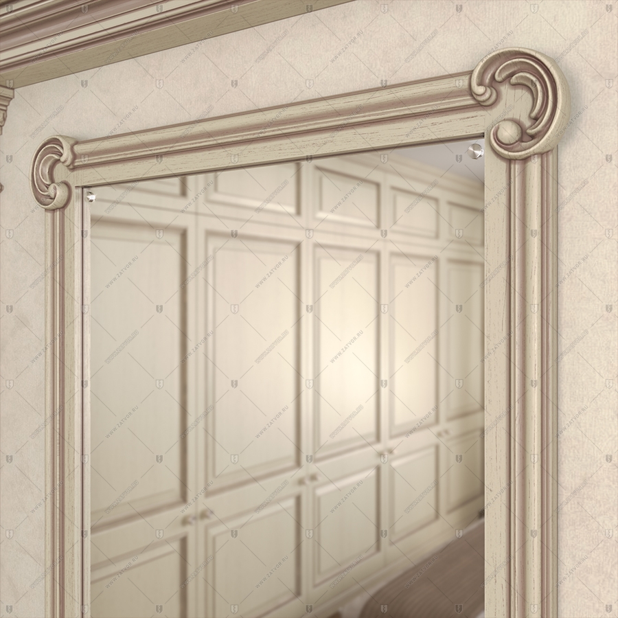 Комплект из двух дверей: Внутренняя дверь "Афон" БАСТИОН-3 и скрытая дверь "Омикрон" СуперЛюкс с наружной панелью из зеркала_12