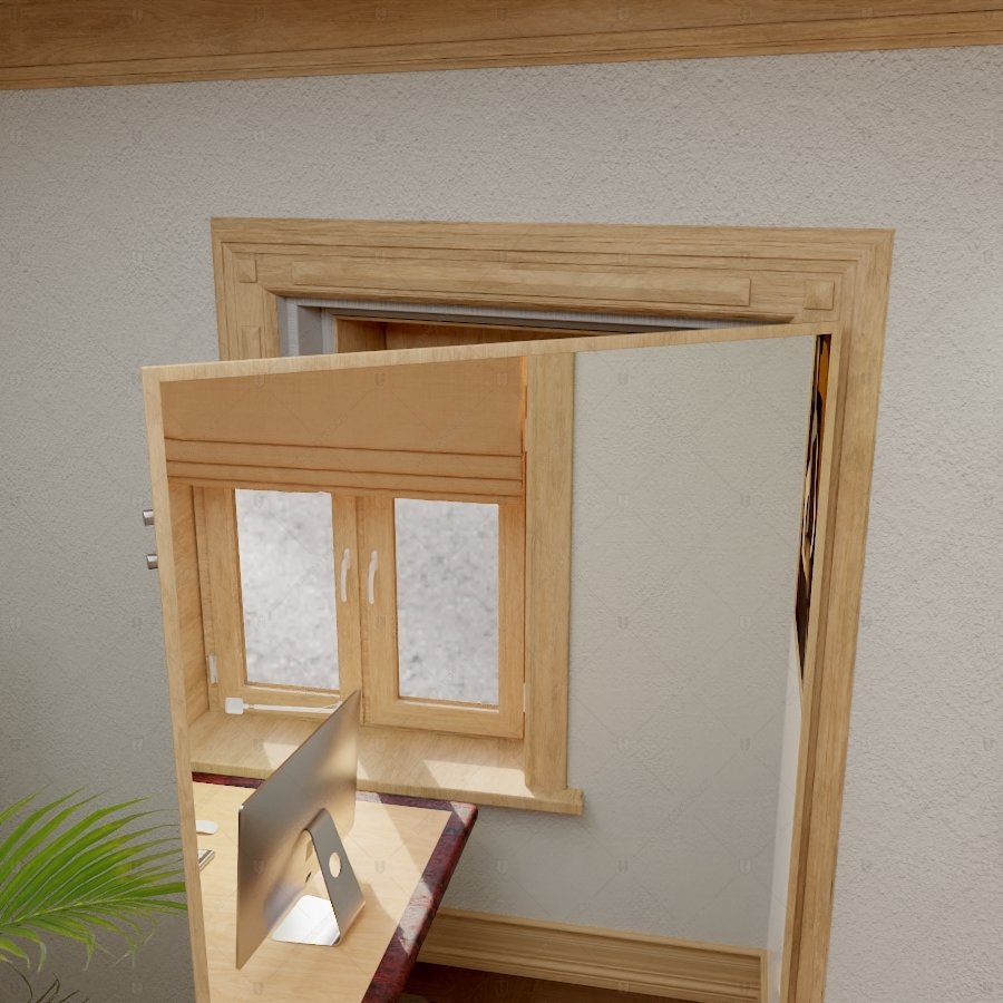 Комплект из двух дверей: Внутренняя дверь "Тифей" БАСТИОН-3 и скрытая дверь "Фита" СуперЛюкс с наружной панелью из зеркала_8