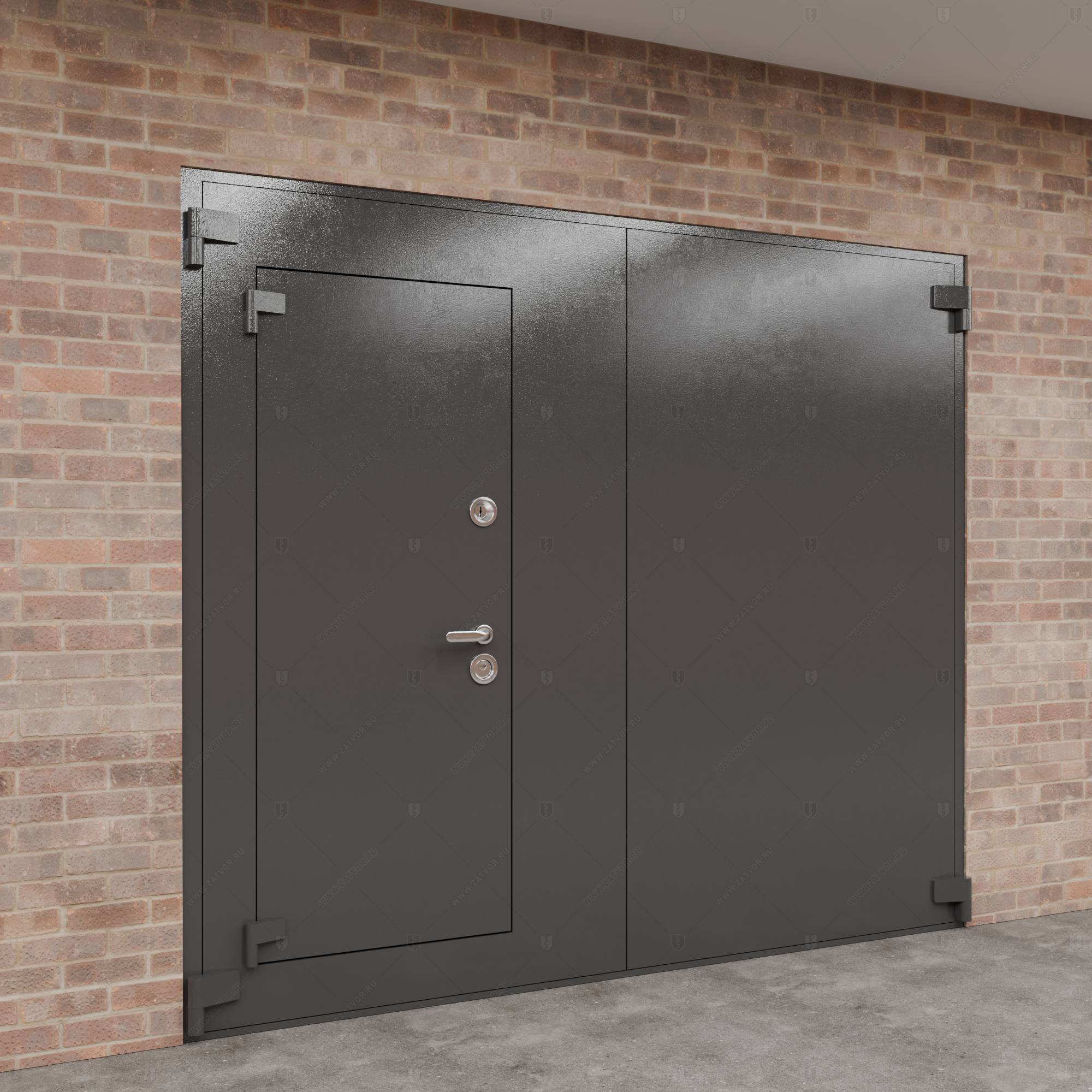 Ворота стальные с калиткой "Бахус" БАСТИОН-3_4