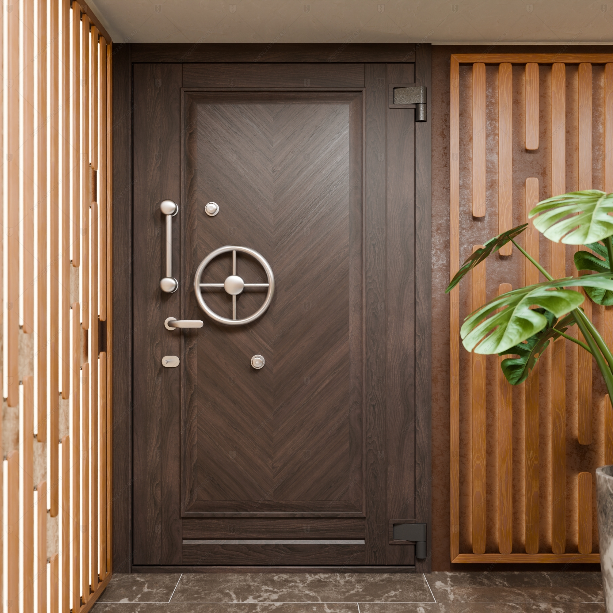 Пожаростойкая бронированная внутренняя стальная дверь "Акесид" БАСТИОН-8_3