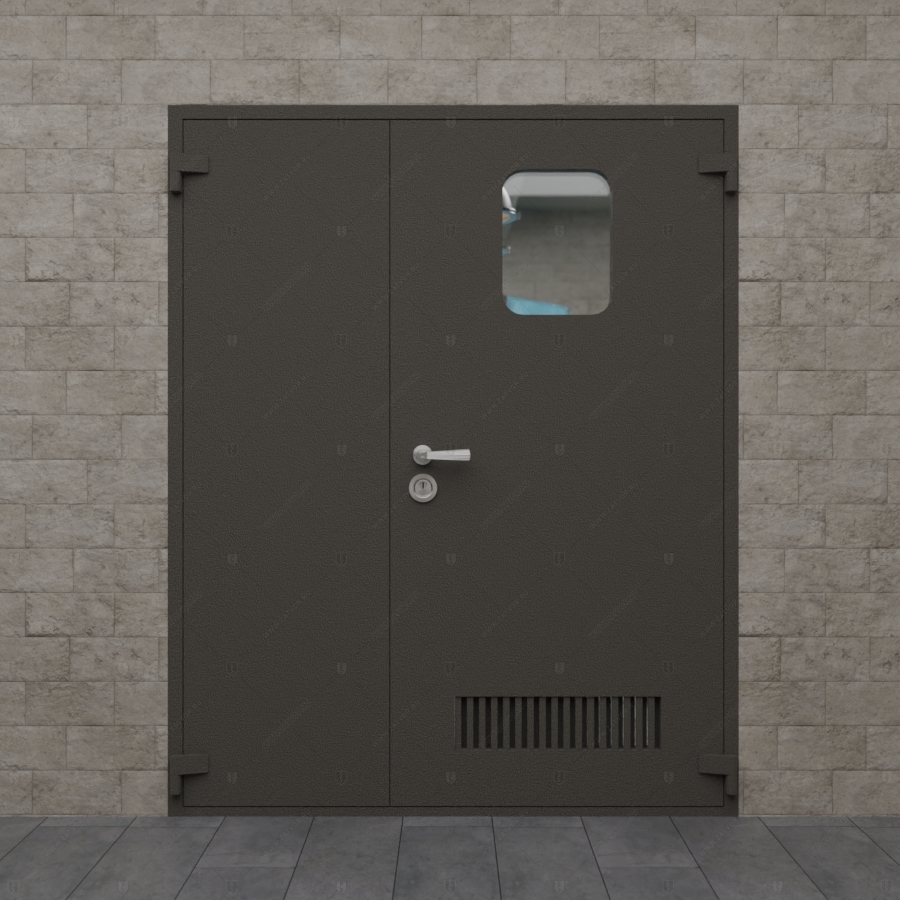 Двустворчатая входная дверь "Гиперион" БАСТИОН-1_2