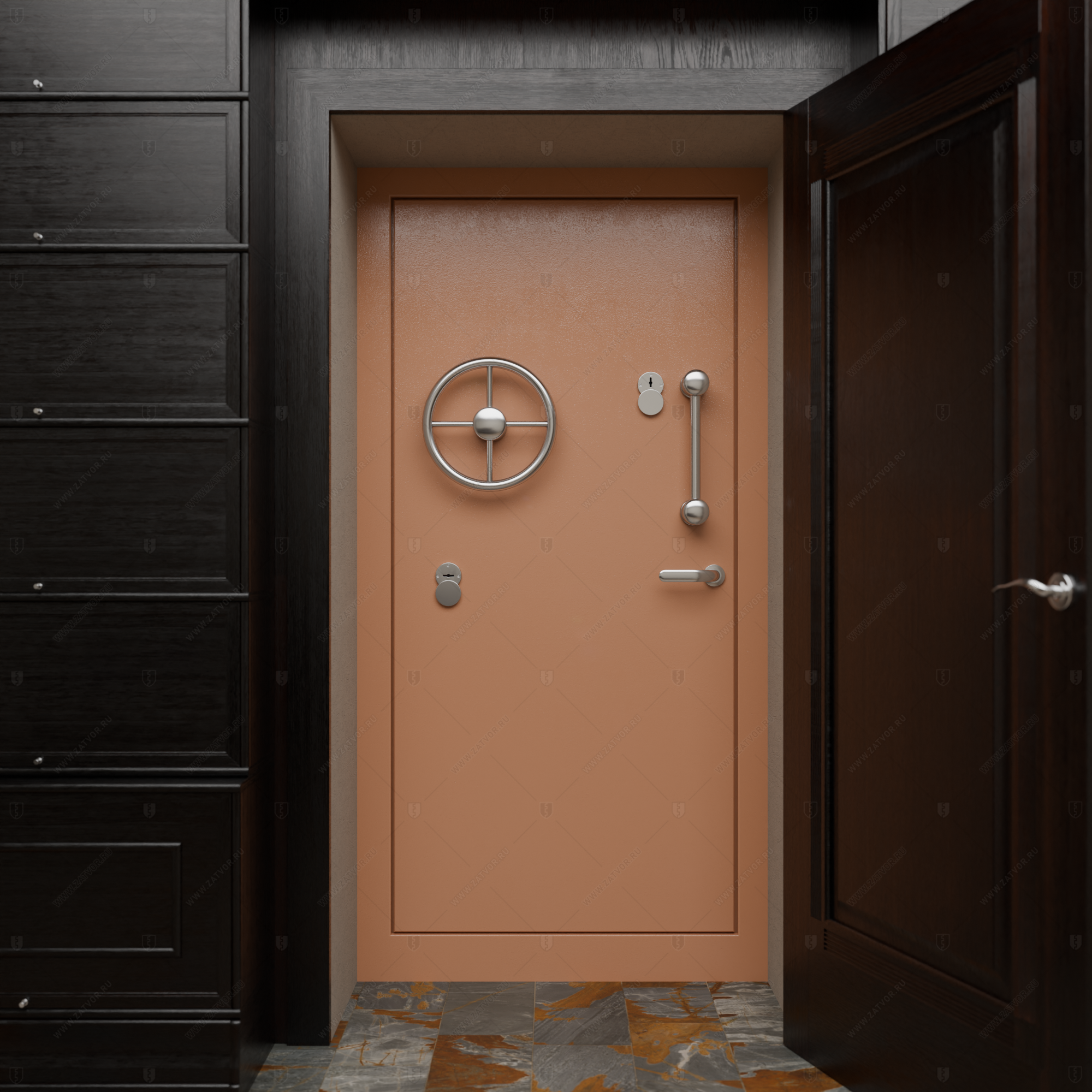 Пожаростойкая бронированная внутренняя стальная дверь "Сомн" БАСТИОН-5_2