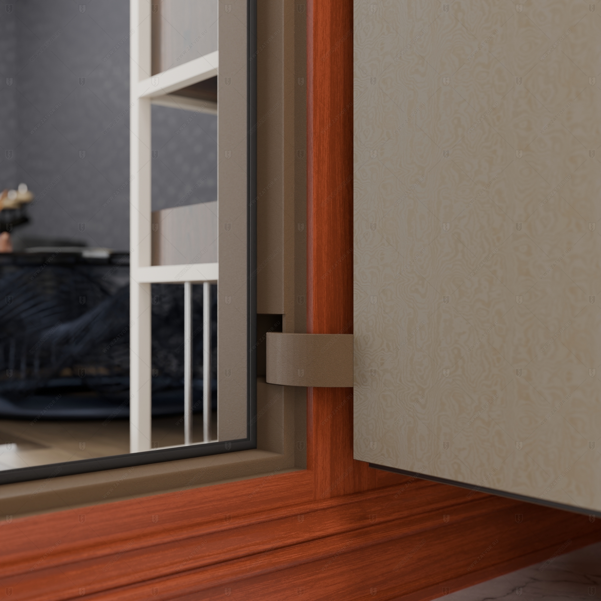 Скрытая (потайная) дверь "Электра" БАСТИОН-1 с технологической облицовкой_8