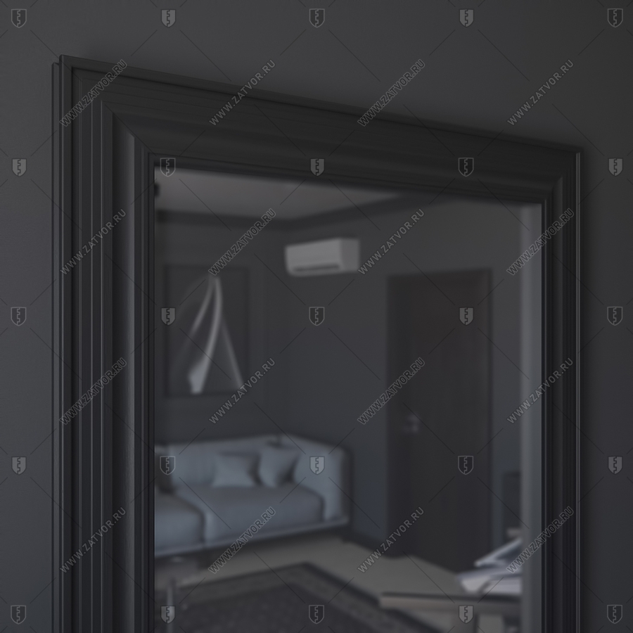 Скрытая (потайная) внутренняя бронированная пожаростойкая дверь "Палеса" БАСТИОН-3 BR4 EIS60 с наружной панелью из зеркала_11