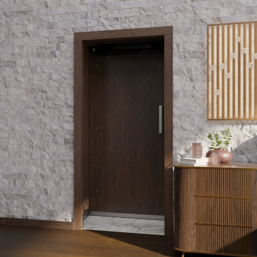 Скрытая дверь "Аргос" СуперЛюкс с панелью в виде книжного шкафа_5