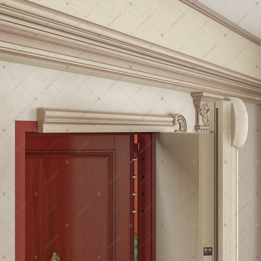 Комплект из двух дверей: Внутренняя дверь "Афон" БАСТИОН-3 и скрытая дверь "Омикрон" СуперЛюкс с наружной панелью из зеркала_13