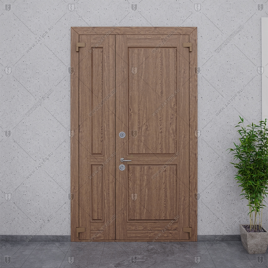 Двустворчатая входная дверь"Мусика" БАСТИОН-1 _2