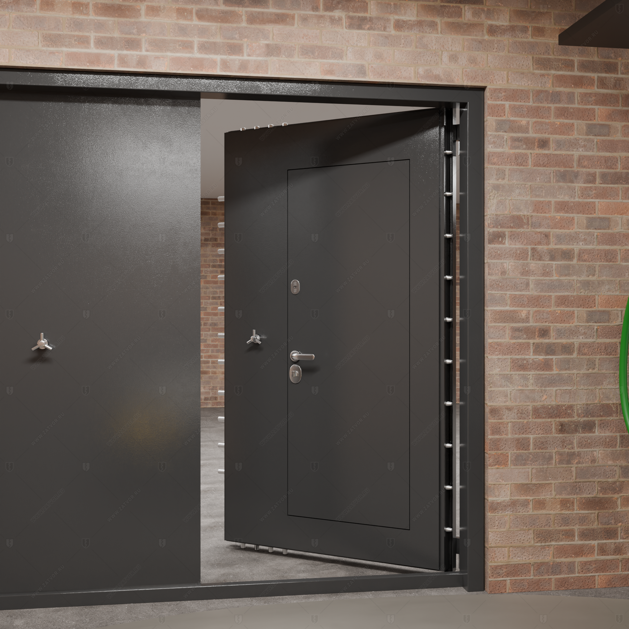 Ворота стальные с калиткой "Бахус" БАСТИОН-3_11