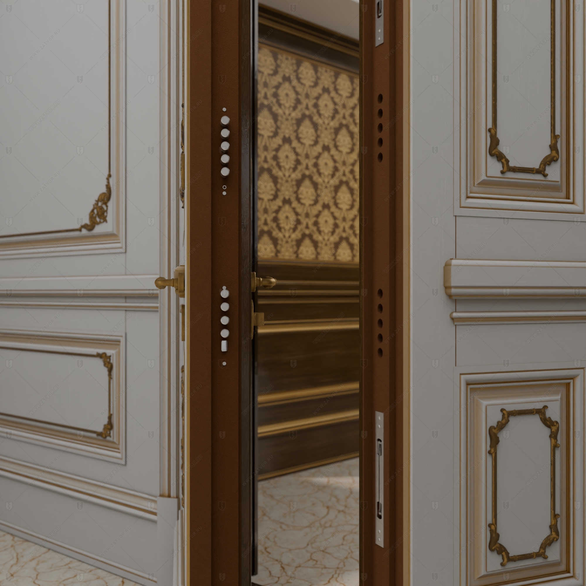 Двустворчатая пулестойкая входная дверь "Илиада" БАСТИОН-3 BR4_10