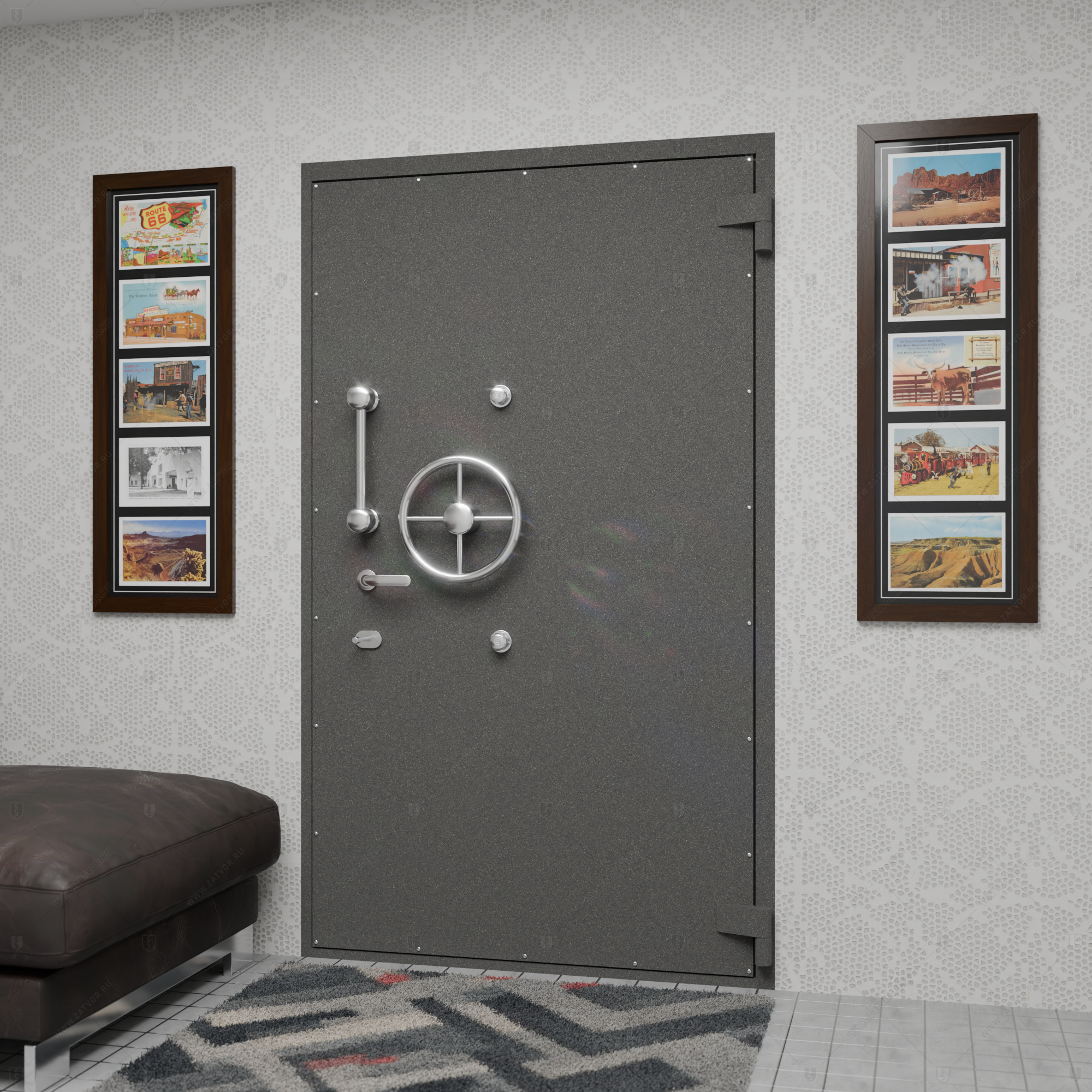 Пожаростойкая бронированная внутренняя стальная дверь "Галена" БАСТИОН-7_5