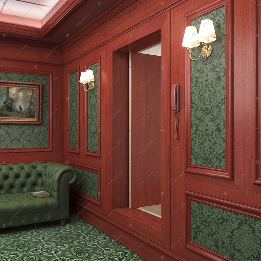 Скрытая дверь "Омикрон" СуперЛюкс с наружной панелью из зеркала_5