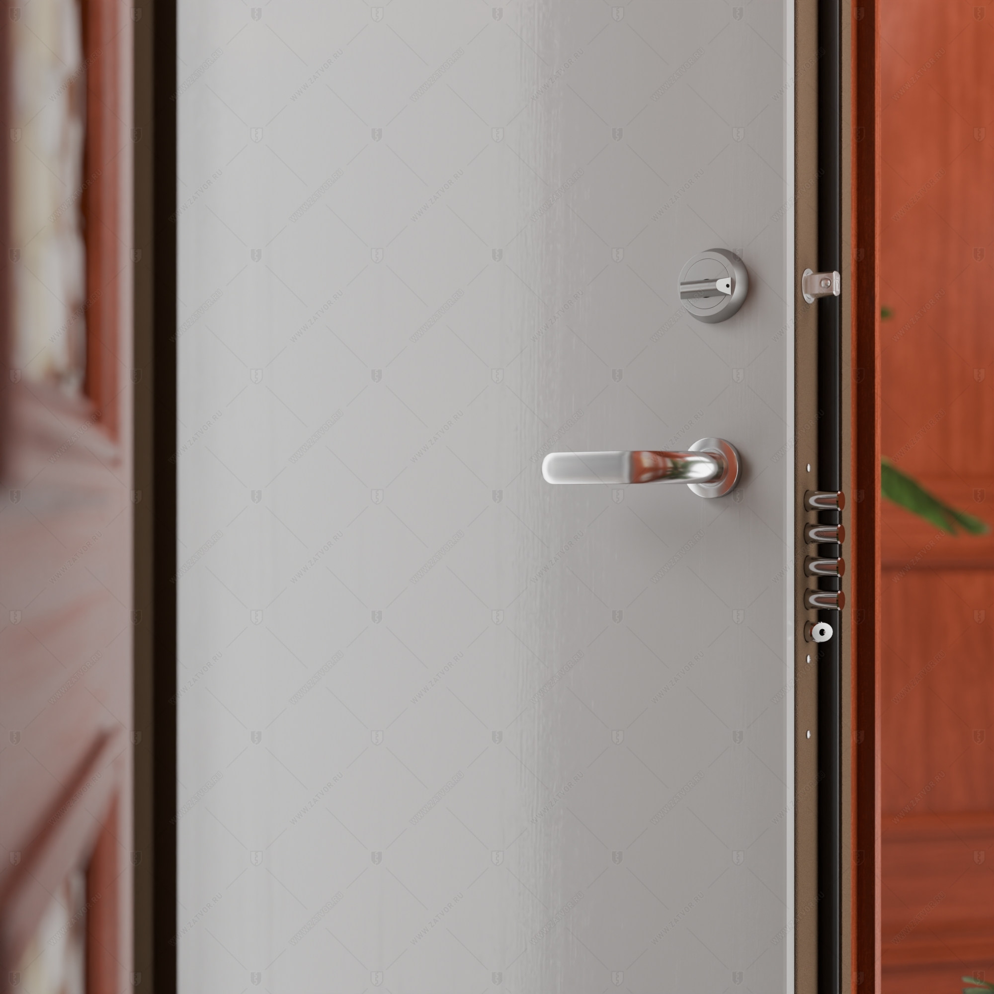 Скрытая (потайная) дверь "Электра" БАСТИОН-1 с наружной панелью из зеркала_8