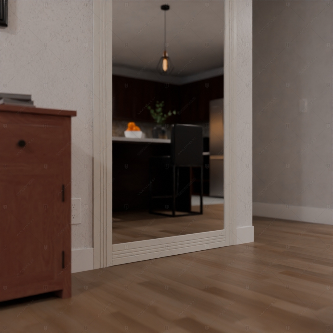 Скрытая дверь "Эос" БАСТИОН-1 с панелью в виде зеркала_10