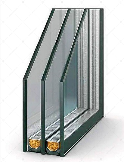 Стеклопакет в составе двери двухкамерный