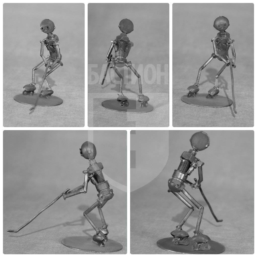 Металлическая декоративная фигурка "Хоккеист на поле"_0