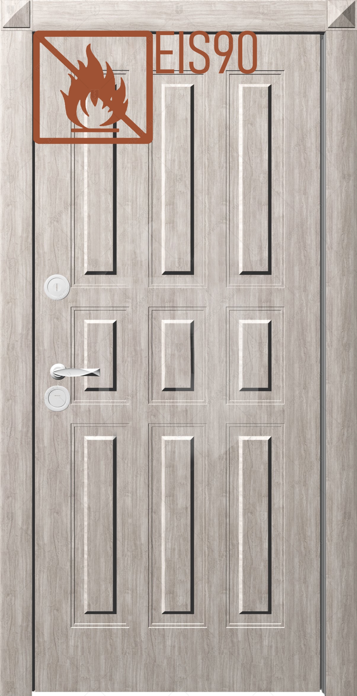 Противопожарное исполнение дверного блока EIS90
