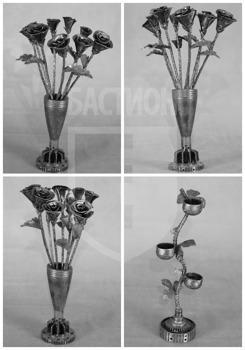 Металлическая декоративная фигурка "Букет из металла"_0