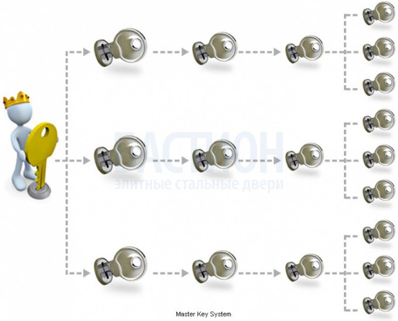 Ключи к цилиндрам EVVA MSC в составе мастер-систем