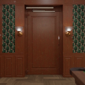 Скрытая дверь "Зеве" СуперЛюкс с панелью в виде книжного шкафа_1