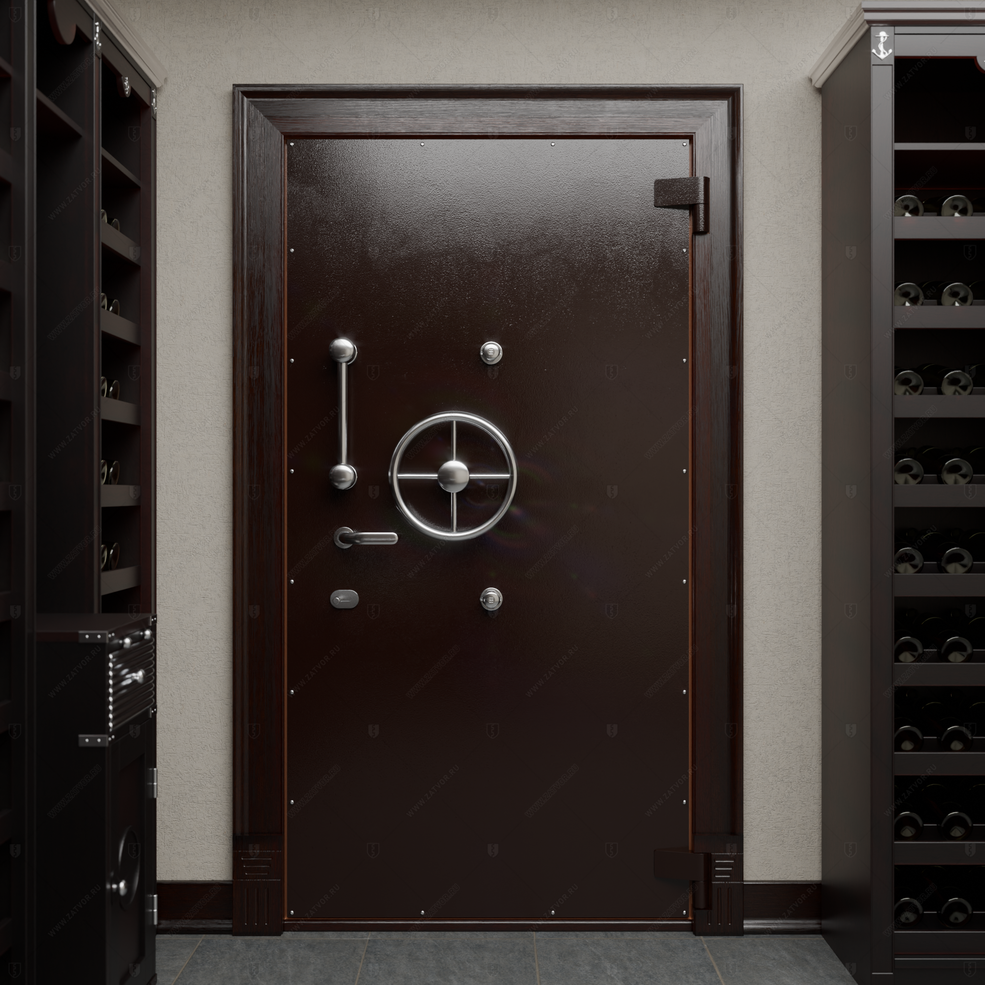 Пожаростойкая бронированная внутренняя стальная дверь "Сомн" БАСТИОН-5_1