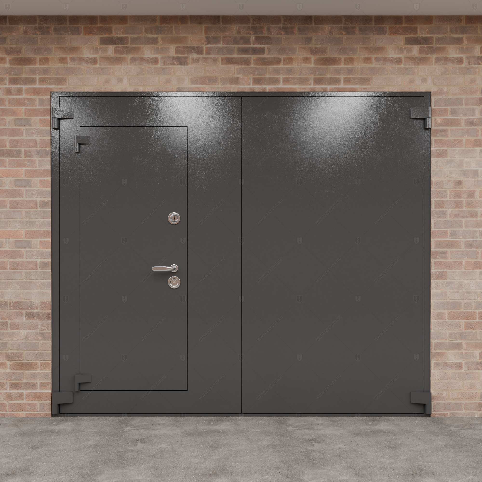 Ворота стальные с калиткой "Бахус" БАСТИОН-3_0