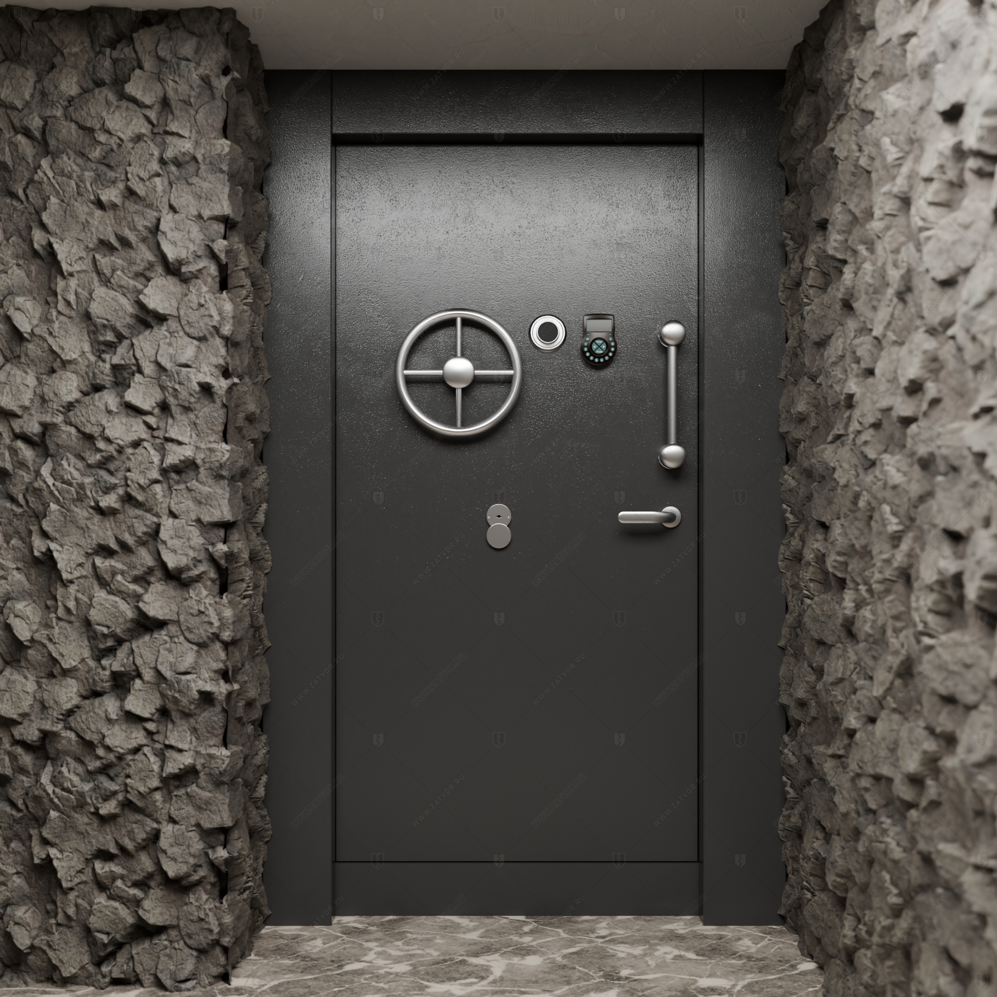 Пожаростойкая бронированная внутренняя стальная дверь "Акесид" БАСТИОН-8_0