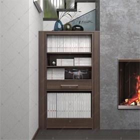 Комплект из двух дверей: защитная дверь "Ройк" БАСТИОН-3 и выкатной книжный шкаф с полками_0